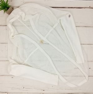 Calia White Mesh Knit Cocoon Top Size Medium